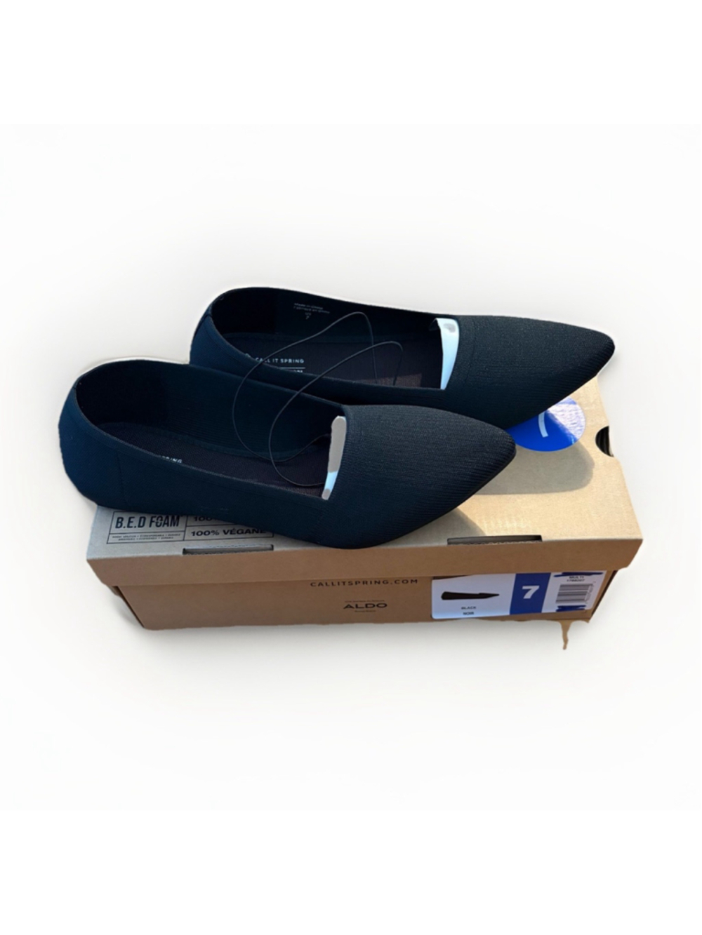 Call It Spring Tatianaa Black Pointed-Toe Ballet Flats Size 7 ✨ BNIB